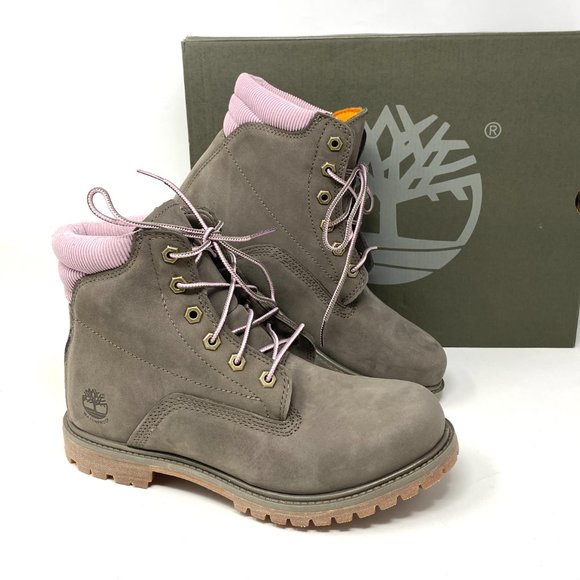 Timberland Women Size TB 0A2GN2 901 WETERVILLE 6 In Waterproof Boot Olive Nubuck - Picture 7 of 9